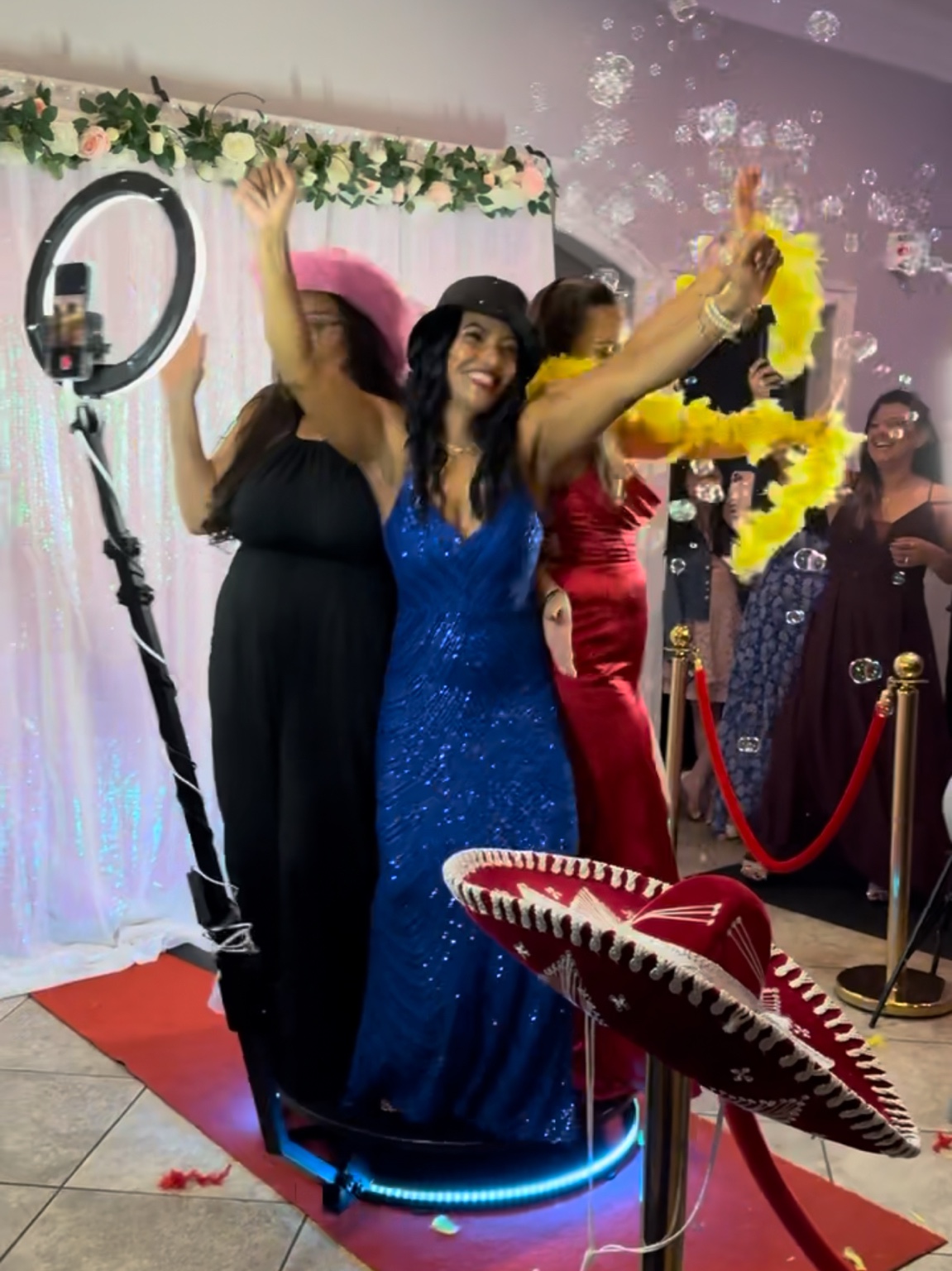 Guests celebrating on the VIP 360 Video Booth